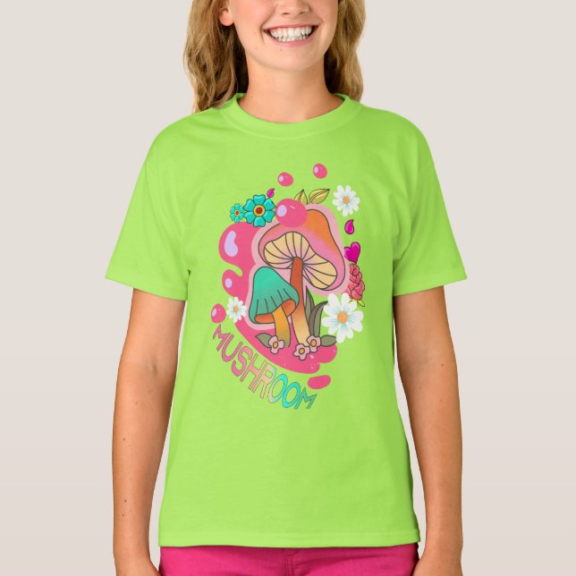Colorful Mushroom Cute T-shirt (Front)