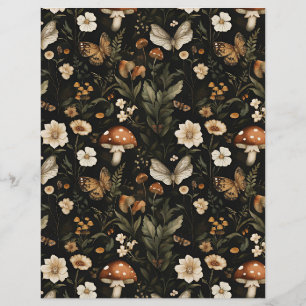 colorful mushroom fall pattern scrapbook paper