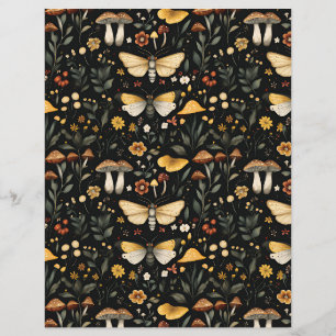 colorful mushroom fall pattern scrapbook paper