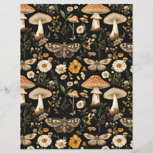 colorful mushroom fall pattern scrapbook paper