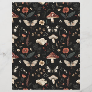 colorful mushroom fall pattern scrapbook paper