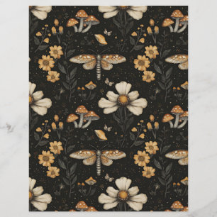 colorful mushroom fall pattern scrapbook paper