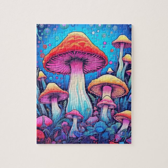 Colorful Mushroom Fungi | Hard Challenging Jigsaw Puzzle (Vertical)