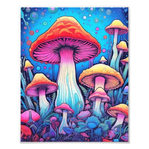 Colorful Mushroom Fungi  Hard Challenging Photo Print