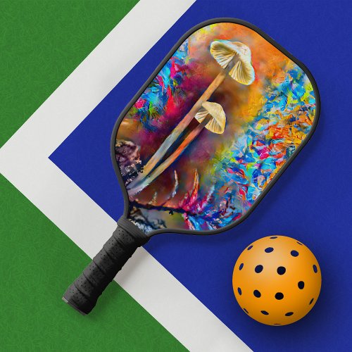 Colorful Mushroom Fungi Pickleball Paddle