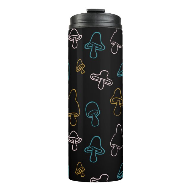 Colorful Mushroom Pattern Thermal Tumbler (Front)