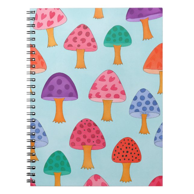 Colorful Mushroom PatternJournal Notebook (Front)
