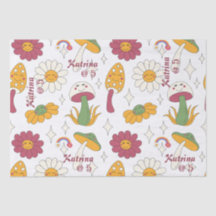 Colorful Mushroom, Rainbow and Daisies Pattern