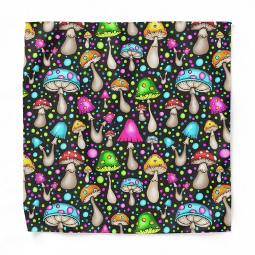 Colorful Mushroom Seamless Pattern Bandana