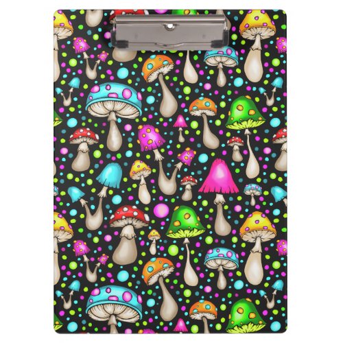 Colorful Mushroom Seamless Pattern Clipboard