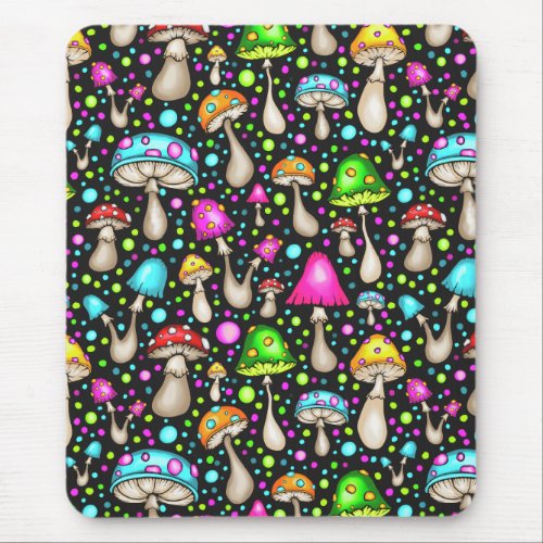 Colorful Mushroom Seamless Pattern Mouse Pad