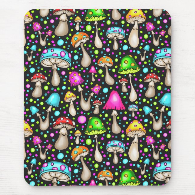 Colorful Mushroom Seamless Pattern Mouse Pad (Front)