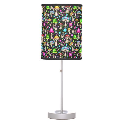 Colorful Mushroom Seamless Pattern Table Lamp