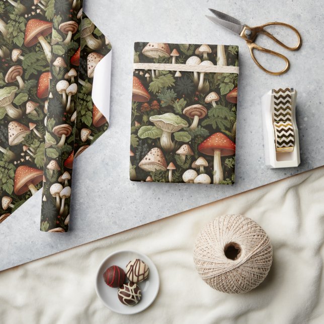 Colorful mushrooms 2 - wrapping paper (Crafts)