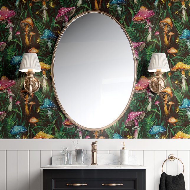 Colorful Mushrooms and Ferns Wallpaper (Creator Uploaded)