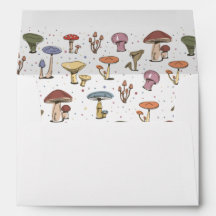 Colorful Mushrooms Doodle Pattern