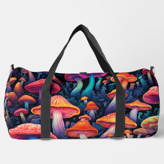 Colorful Mushrooms Duffle Bag (Front)