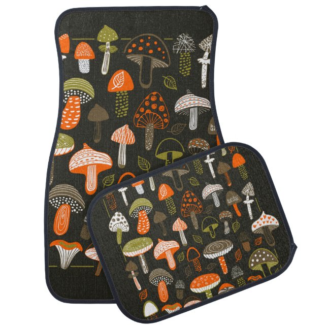 Colorful Mushrooms: Fairy Collection Car Floor Mat (Set)
