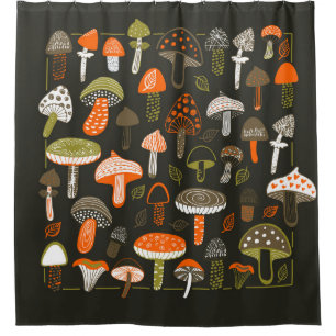 Colorful Mushrooms: Fairy Collection Shower Curtain