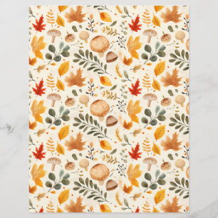 colorful mushrooms fall pattern scrapbook paper