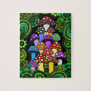 Colorful Mushrooms Jigsaw Puzzle