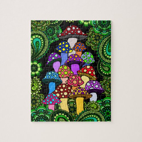 Colorful Mushrooms Jigsaw Puzzle