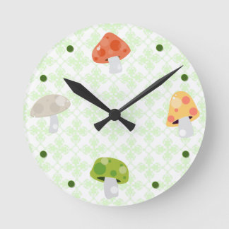 Colorful Mushrooms Kitchen Wall Clock