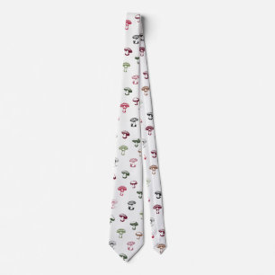 Colorful Mushrooms Pattern Neck Tie