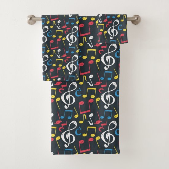 Colorful Music Bath Towel Set