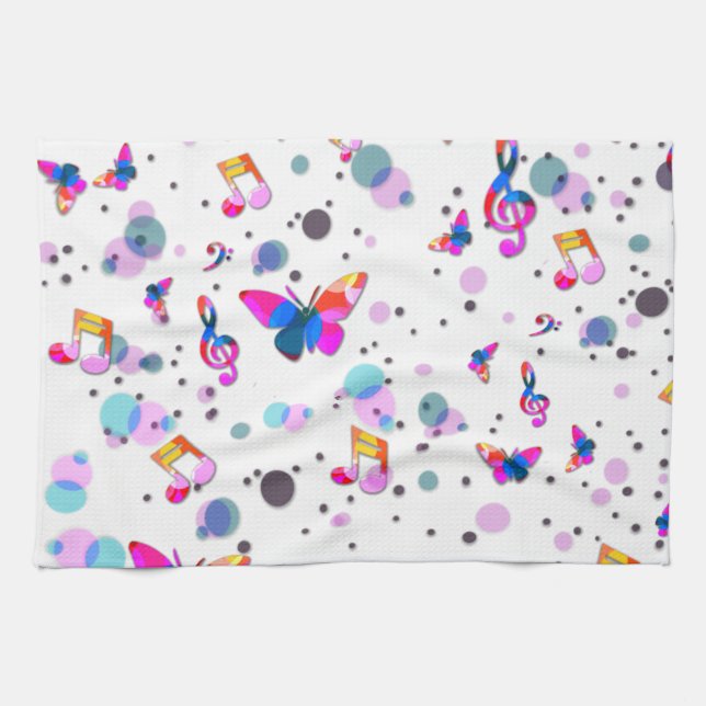 Colorful Music Design Kitchen Towel (Horizontal)