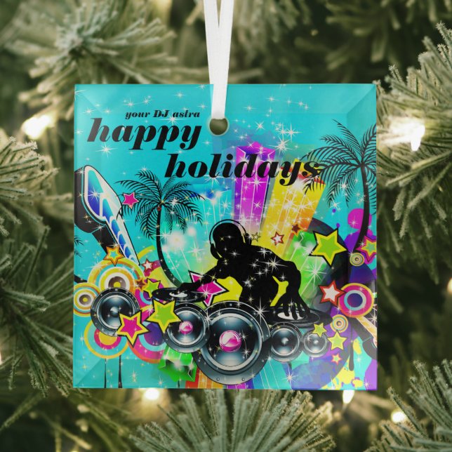 Colorful Music DJ Glass Ornament (Insitu)