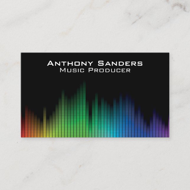 Colorful Music Equalizer Background Business Card (Front)