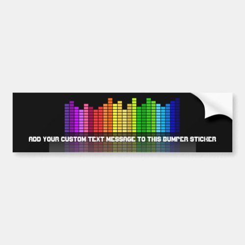 Colorful Music Equalizer wReflection Cool Techno Bumper Sticker