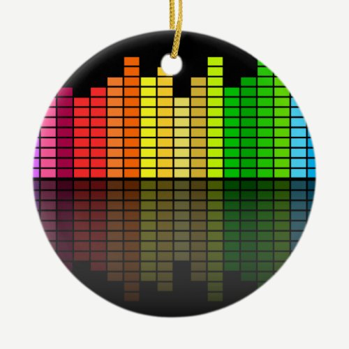 Colorful Music Equalizer w/Reflection, Cool Techno Ceramic Ornament