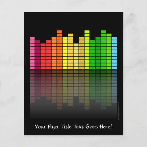 Colorful Music Equalizer wReflection Cool Techno Flyer