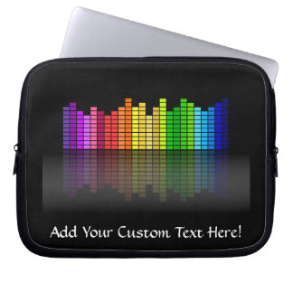 Colorful Music Equalizer w/Reflection, Cool Techno Laptop Sleeve