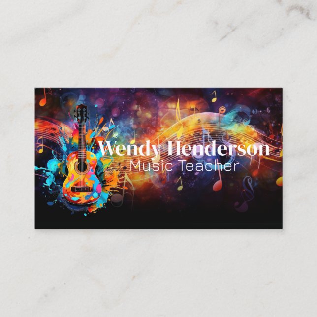 Colorful Music Instrument | Sound Logo Business Card (Front)