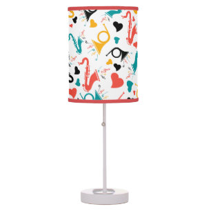 Colorful Music Instruments Note & Hearts Pattern Table Lamp