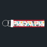 Colorful Music Instruments Note & Hearts Pattern Wrist Keychain<br><div class="desc">Cool music instruments,  hearts,  and music note seamless pattern—white Background version.</div>