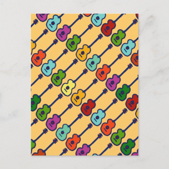 colorful music instruments postcard (Front)