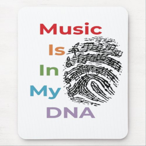 Colorful Music Is In My DNA Musician Music Notes Mouse Pad