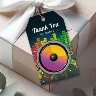 Colorful Music Karaoke Birthday Party Favor Gift Tags