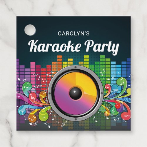 Colorful Music Karaoke Birthday Party Favor Tags