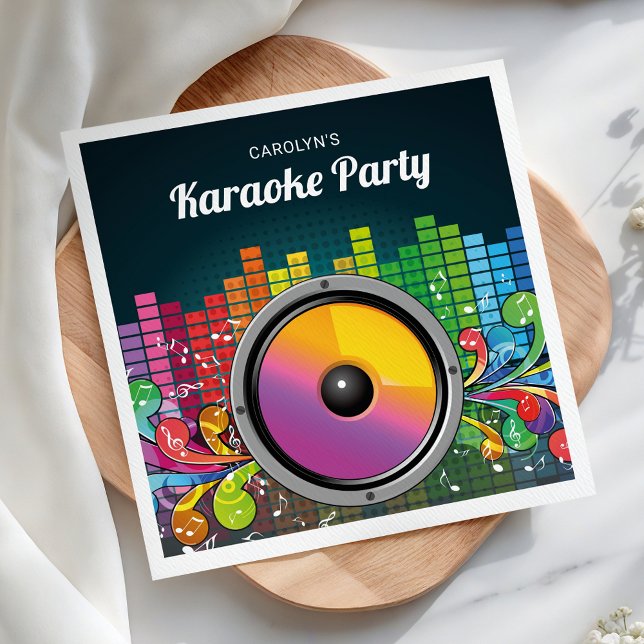 Colorful Music Karaoke Birthday Party Paper Napkins (Creator Uploaded)