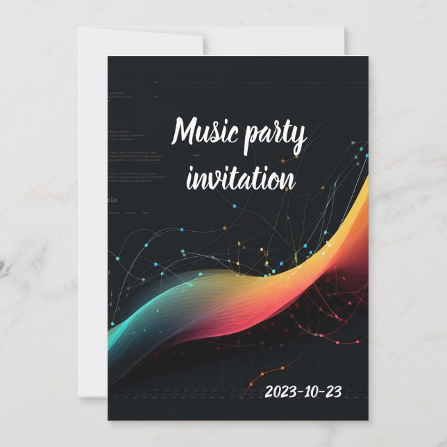 colorful music melody invitation (Front)