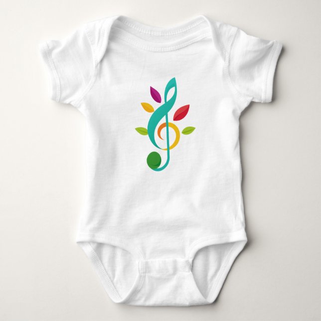 Colorful Music Note Baby Bodysuit – Nature Inspire (Front)