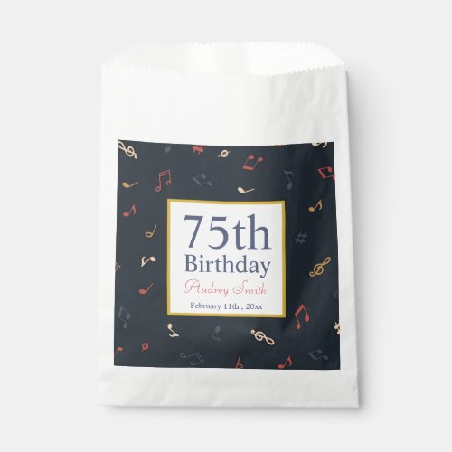 Colorful Music Note Birthday    Favor Bag
