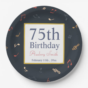 Colorful Music Note Birthday   Paper Plates