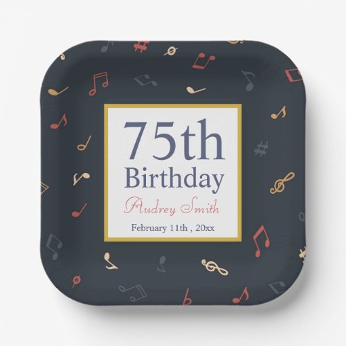 Colorful Music Note Birthday   Paper Plates