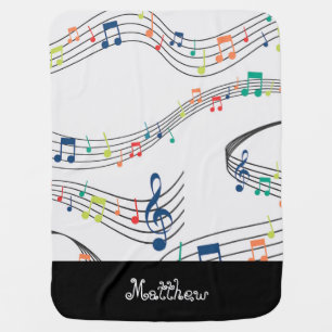Colorful Music note Musician Baby Blanket